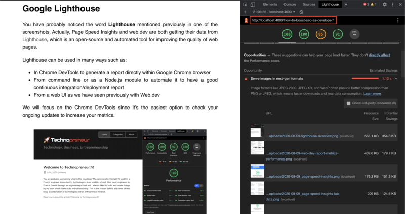 Lighthouse: Dev in real time as the URL is localhost